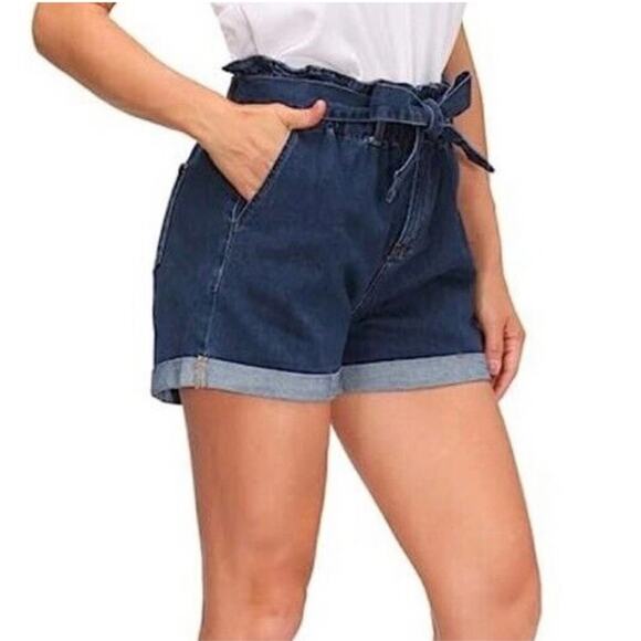 NEW GRACE KARIN Women’s Bowknot Tie WaistCasual Jean Shorts with Pockets Size XL - Picture 3 of 15
